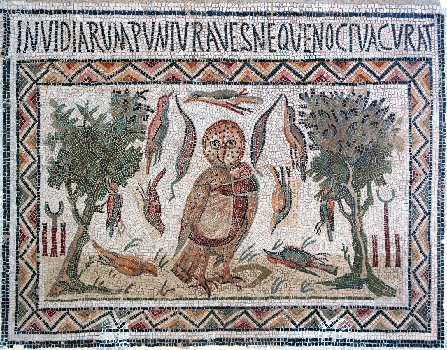 Roman Mosaic—an ancient equivalent of a billboard advertising the Telegenii
